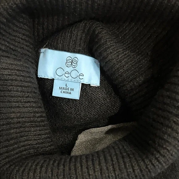 CeCe Black Red and white Turtleneck Ski Sweater. New with Tags - Picture 4 of 6